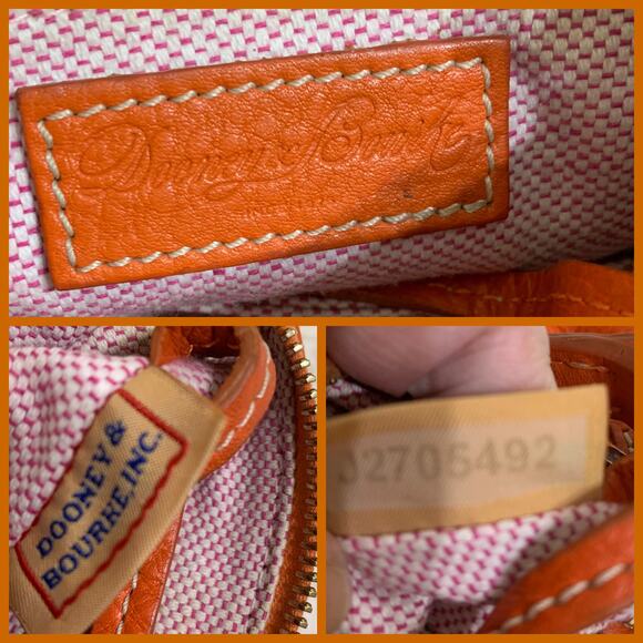 DOONEY & BOURKE Vintage Y2K Orange Pebbled Leather Mini Barrel Bag - Picture 10 of 16